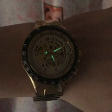 Luxury Gold Rhinestone Mechanical Watch for Men - Perfect Gift