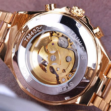 Luxury Gold Rhinestone Mechanical Watch for Men - Perfect Gift