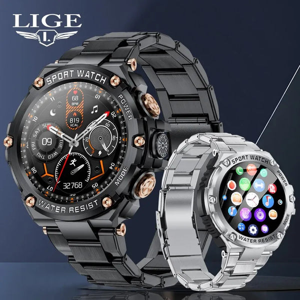 LIGE 2024 Smartwatch: Heart Rate, Blood Oxygen, Waterproof, Bluetooth Call