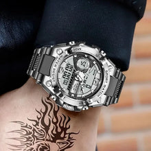 LIGE Men's Military Digital Watch - 50m Waterproof, LED Quartz Sport Timepiece