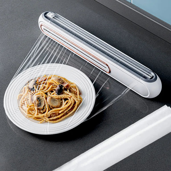 Magnetic Wrap Dispenser with Cutter: Refillable Kitchen Tool